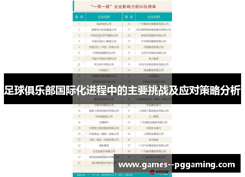 足球俱乐部国际化进程中的主要挑战及应对策略分析 足球俱乐部国际化进程中的主要挑战及应对策略分析