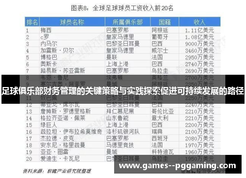 足球俱乐部财务管理的关键策略与实践探索促进可持续发展的路径 足球俱乐部财务管理的关键策略与实践探索促进可持续发展的路径